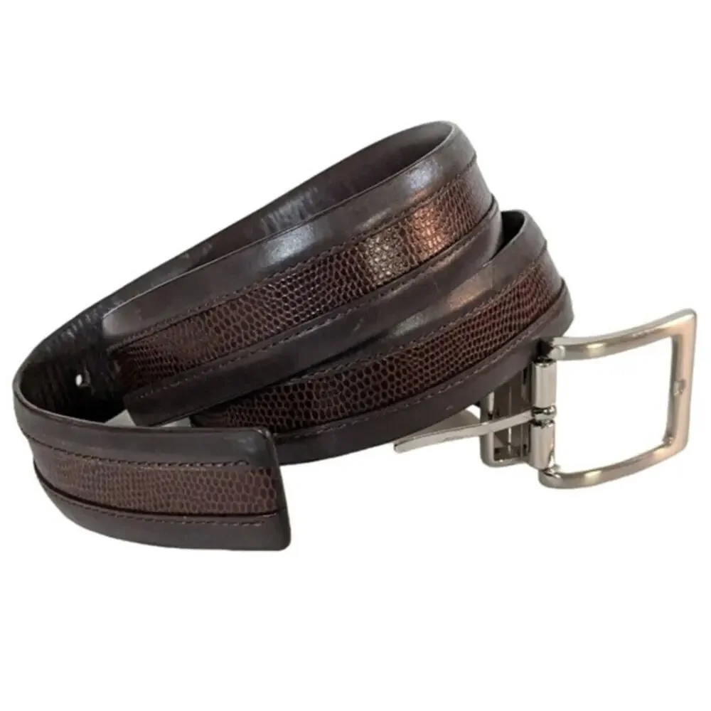 Mens career or causal Size 36 Belt Reversible silver buckle adjustable
